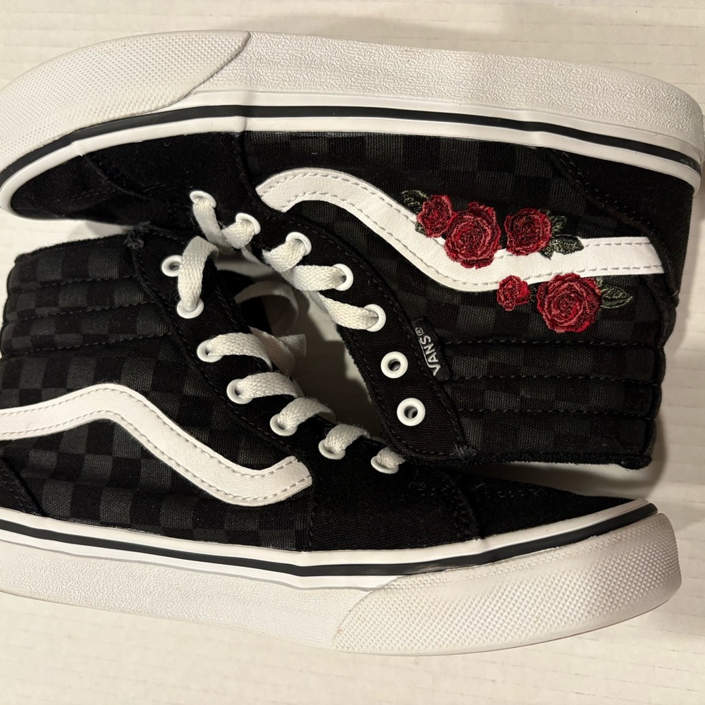 Vans Kids Black and White High-Top Sneakers